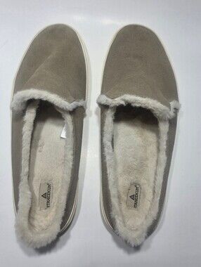 STAHEEKUM Women's Faux Fur Lined Slip-On Slippers Gray Size 9 Casual Comfort